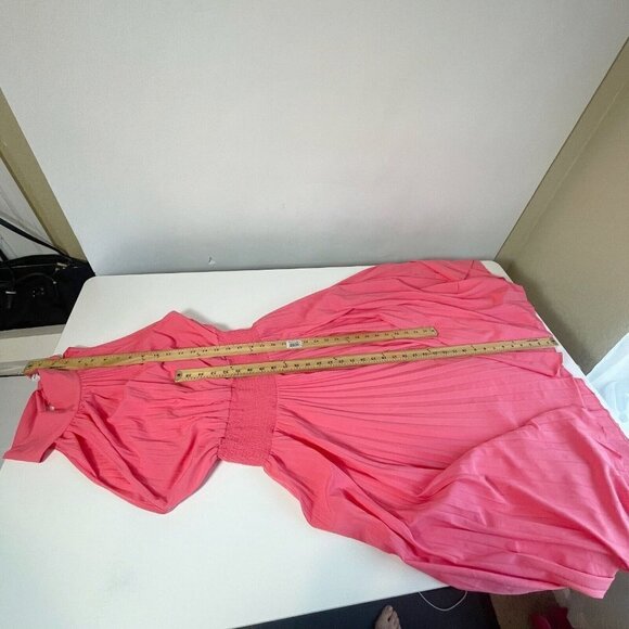 DO+BE Womens Sleeveless High Neck Pleated Halter Maxi Dress Pink M Tie Y18606 - Picture 9 of 10